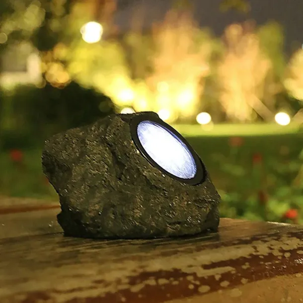 Outdoor Solar Pathway Spot Lights Rock Garden Light Waterproof for Walkway Yard Garland Lighting