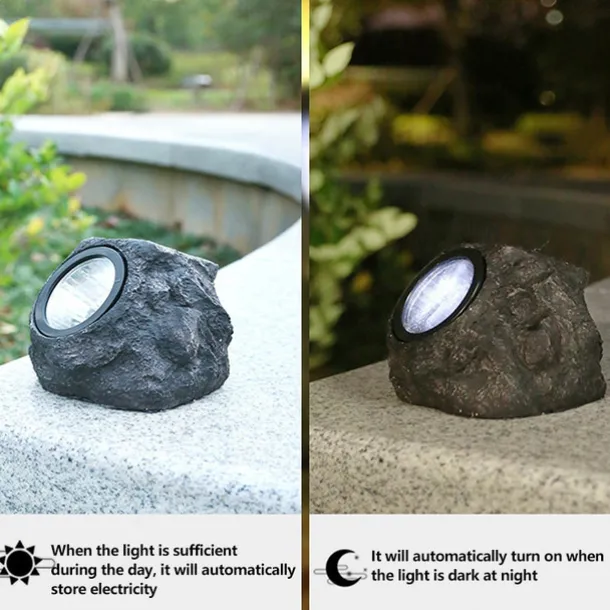 Outdoor Solar Pathway Spot Lights Rock Garden Light Waterproof for Walkway Yard Garland Lighting