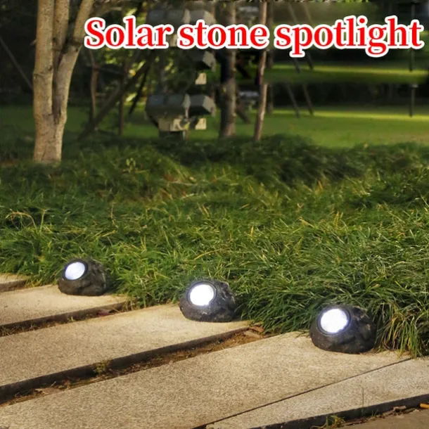 Outdoor Solar Pathway Spot Lights Rock Garden Light Waterproof for Walkway Yard Garland Lighting