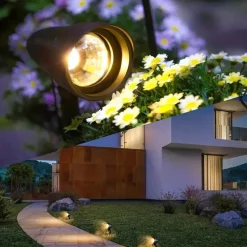 Outdoor Solar Power Spot Light IP65 Waterproof 2 In 1 Solar Focused Light for Garden Pool Area Trees Ponds Yard Decoration Landscape Lighting