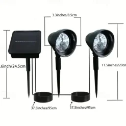 Outdoor Solar Power Spot Light IP65 Waterproof 2 In 1 Solar Focused Light for Garden Pool Area Trees Ponds Yard Decoration Landscape Lighting