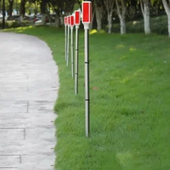 Outdoor Solar Roadblock Lamp 1/5pcs Benchmark Light Warning Light Traffic Road Obstacle Indicated Light Lawn LED Strobe Lamp Signal Lig