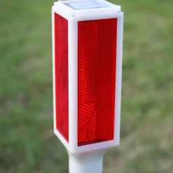 Outdoor Solar Roadblock Lamp 1/5pcs Benchmark Light Warning Light Traffic Road Obstacle Indicated Light Lawn LED Strobe Lamp Signal Lig