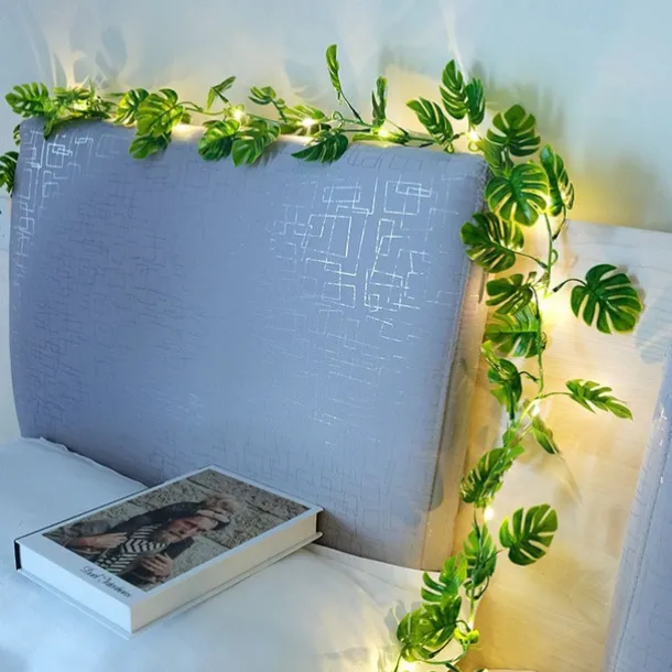 Outdoor Solar Roses Leaves Rattan String Lights 2m 20leds Fairy String Lights IP65 Waterproof St. Patrick's Valentines Wedding Party Garden Patio Balcony Home Outdoor Decoration