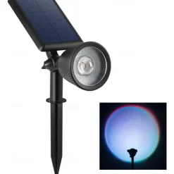 Outdoor Solar Spotlight - Waterproof Pathway Garden Spotlights, Solar Sunset Projection Lights for Lawn, Park, Terrace & Landscape Decoration