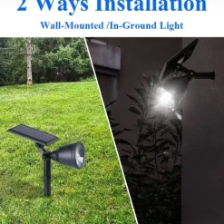 Outdoor Solar Spotlight - Waterproof Pathway Garden Spotlights, Solar Sunset Projection Lights for Lawn, Park, Terrace & Landscape Decoration