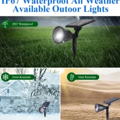 Outdoor Solar Spotlight - Waterproof Pathway Garden Spotlights, Solar Sunset Projection Lights for Lawn, Park, Terrace & Landscape Decoration