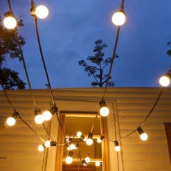 Outdoor Solar String Light 5M Waterproof String Light with Remote Control G50 Bulb Light Outdoor Waterproof LED String Light 10LEDs Fairy Lights Garden Patio Wedding Christmas Cafe Decoration Lamp