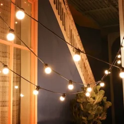 Outdoor Solar String Light 5M Waterproof String Light with Remote Control G50 Bulb Light Outdoor Waterproof LED String Light 10LEDs Fairy Lights Garden Patio Wedding Christmas Cafe Decoration Lamp