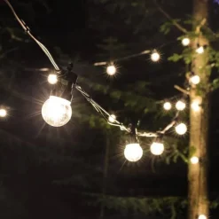 Outdoor Solar String Light 5M Waterproof String Light with Remote Control G50 Bulb Light Outdoor Waterproof LED String Light 10LEDs Fairy Lights Garden Patio Wedding Christmas Cafe Decoration Lamp