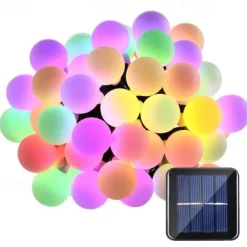 Outdoor Solar String Light Solar LED String Lights Matte Bulb Warm White Colorful White 8 Mode Outdoor Waterproof 7M 50LEDs Fairy Lights Christmas Wedding Holiday Decoration Lights Garden Light