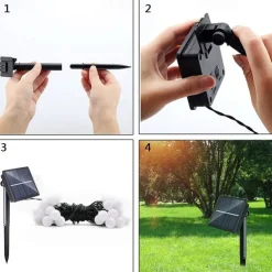 Outdoor Solar String Light Solar LED String Lights Matte Bulb Warm White Colorful White 8 Mode Outdoor Waterproof 7M 50LEDs Fairy Lights Christmas Wedding Holiday Decoration Lights Garden Light