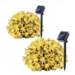 Outdoor Solar String Lights 2pcs 1pcs 8 Models Cherry Flower 6.5m 30 LED Solar String Light for Home Garden Decoration 5m 20 leds Waterproof Christmas Party Fairy Lights Outdoor Solar Lamp