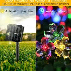 Outdoor Solar String Lights 2pcs 1pcs 8 Models Cherry Flower 6.5m 30 LED Solar String Light for Home Garden Decoration 5m 20 leds Waterproof Christmas Party Fairy Lights Outdoor Solar Lamp