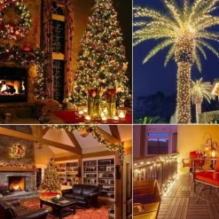 Outdoor Solar String Lights, Solar Powered Fairy Lights With 8 Modes Waterproof Decoration Copper Wire Lights For Patio Yard Trees Christmas Wedding Party