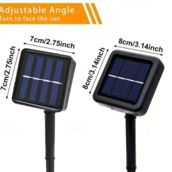 Outdoor Solar String Lights, Solar Powered Fairy Lights With 8 Modes Waterproof Decoration Copper Wire Lights For Patio Yard Trees Christmas Wedding Party