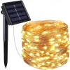 Outdoor Solar String Light LED Fairy Lights Garden Lights 10M 20M IP65 Holiday Lights 100Leds 200Leds For Christmas New Year Garland Decor Warm White Lighting LED Solar Garden Light