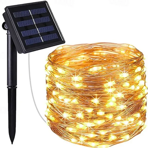 Outdoor Solar String Light LED Fairy Lights Garden Lights 10M 20M IP65 Holiday Lights 100Leds 200Leds For Christmas New Year Garland Decor Warm White Lighting LED Solar Garden Light