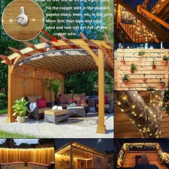 Outdoor Solar String Light LED Fairy Lights Garden Lights 10M 20M IP65 Holiday Lights 100Leds 200Leds For Christmas New Year Garland Decor Warm White Lighting LED Solar Garden Light