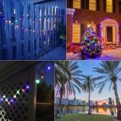 Outdoor Solar String Lights, 10M 50LED Waterproof Christmas Fairy Lights with 8 Modes, Crystal Ball Design for Christmas, Garden, Lawn, Porch, Gazebo & Bistro Decor