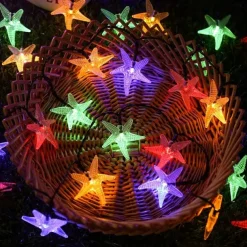 Outdoor Solar String Light Solar String Lights 8 Modes Outdoor Waterproof 7M-50LEDs 6.5M-30LEDs Ocean Stars Fairy String Lights Wedding Garden Holiday Home Decoration LED Solar Garden Light