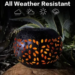 Outdoor Solar Table Garden Lights Dancing Flickering Flame Lamp Retro Metal Lamp For Patio Garden Pathway Yard Decor Lighting 1X