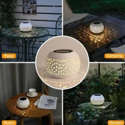 Outdoor Solar Table Garden Lights Dancing Flickering Flame Lamp Retro Metal Lamp For Patio Garden Pathway Yard Decor Lighting 1X