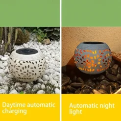 Outdoor Solar Table Garden Lights Dancing Flickering Flame Lamp Retro Metal Lamp For Patio Garden Pathway Yard Decor Lighting 1X