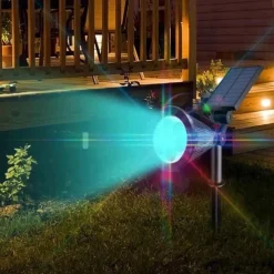 Outdoor Solar Wall Lights IP65 Waterproof Lawn Ground Lamp RGB Changing 4 LED Beads Landscape Spotlights Garden Lawn Yard Decoration Outdoor Light
