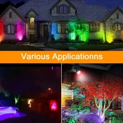 Outdoor Solar Wall Lights IP65 Waterproof Lawn Ground Lamp RGB Changing 4 LED Beads Landscape Spotlights Garden Lawn Yard Decoration Outdoor Light