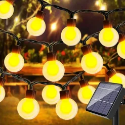 Outdoor Solar Wishing Ball String Lights, 5M 20 LEDs & 7M 50 LEDs Waterproof Fairy Lights for Christmas, Garden, Courtyard and Holiday Party Decoration 1 Set