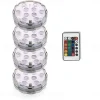 Outdoor Submersible Lights Underwater Swimming Pool Lights Waterproof Remote Control 4pcs 3W RGB 5.5V Suitable for Vases Aquariums 10 LED Beads