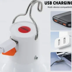 Outdoor USB Rechargeable LED Lamp Bulbs 60W Emergency Light Hook Up Camping Fishing Portable Lantern Night Lights