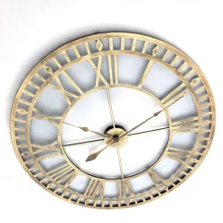 Outdoor Wall Clock Large Roman Numerals Design 3D Decorative Wall Clock Silent Quartz Clock Large Wall Clocks for Living Room Kitchen Outdoor Country House Hallway in Courtyard Loft 40 60 cm