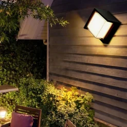 Outdoor Wall Lamp Porch Lamp 12W LED Matte Black Exterior Wall Lamp 3 Colors Can be Changed Suitable for Installing Wall Courtyard Lamp Garage Aisle Backyard Garden AC85-265V