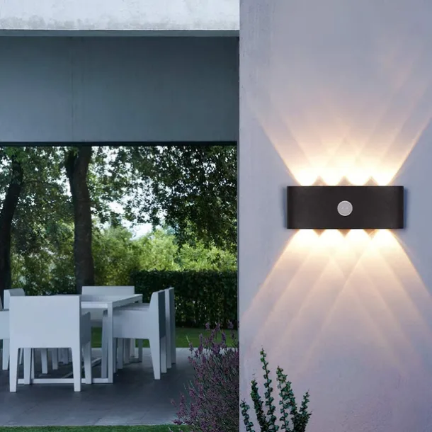 Outdoor Wall Light LED Motion Sensor Wall Sconce Light 8W Up Down Aluminium Modern Indoor Wall Lamps for Living Room Bedroom Corridor Hallway