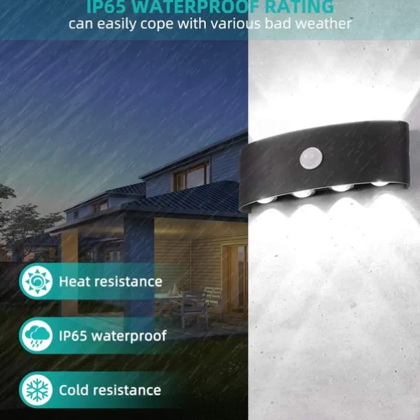 Outdoor Wall Light LED Motion Sensor Wall Sconce Light 8W Up Down Aluminium Modern Indoor Wall Lamps for Living Room Bedroom Corridor Hallway