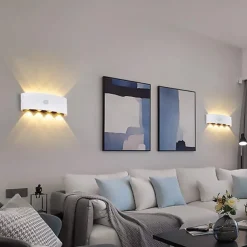 Outdoor Wall Light LED Motion Sensor Wall Sconce Light 8W Up Down Aluminium Modern Indoor Wall Lamps for Living Room Bedroom Corridor Hallway