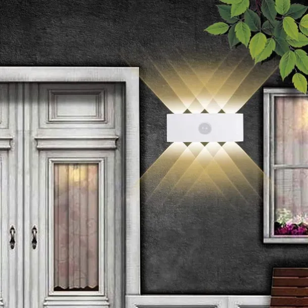Outdoor Wall Light LED Motion Sensor Wall Sconce Light 8W Up Down Aluminium Modern Indoor Wall Lamps for Living Room Bedroom Corridor Hallway