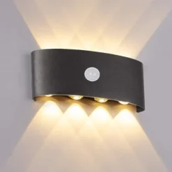 Outdoor Wall Light LED Motion Sensor Wall Sconce Light 8W Up Down Aluminium Modern Indoor Wall Lamps for Living Room Bedroom Corridor Hallway