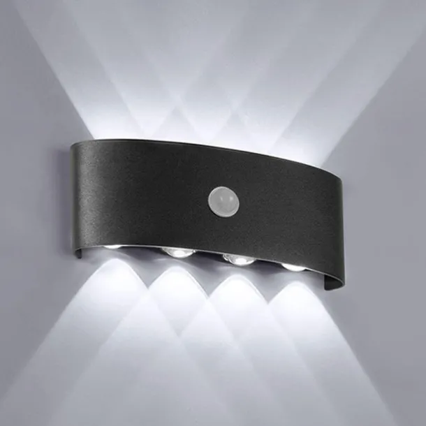 Outdoor Wall Light LED Motion Sensor Wall Sconce Light 8W Up Down Aluminium Modern Indoor Wall Lamps for Living Room Bedroom Corridor Hallway