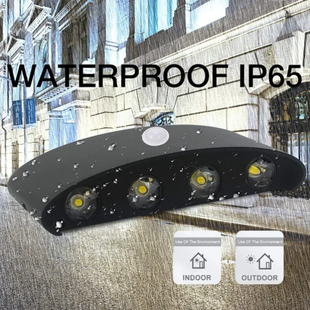 Outdoor Wall Light LED Motion Sensor Wall Sconce Light 8W Up Down Aluminium Modern Indoor Wall Lamps for Living Room Bedroom Corridor Hallway