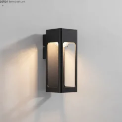 Outdoor Waterproof IP65 LED Long Strip Wall Light Modern Wall-Mounted Lamp Sconce Suitable for Living Room Courtyard Porch Patio, Black,Die-cast Aluminum Lights Warm White AC85-265V