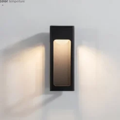 Outdoor Waterproof IP65 LED Long Strip Wall Light Modern Wall-Mounted Lamp Sconce Suitable for Living Room Courtyard Porch Patio, Black,Die-cast Aluminum Lights Warm White AC85-265V