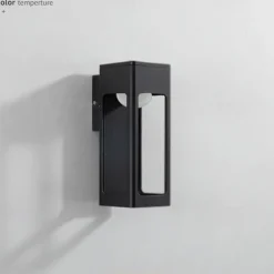 Outdoor Waterproof IP65 LED Long Strip Wall Light Modern Wall-Mounted Lamp Sconce Suitable for Living Room Courtyard Porch Patio, Black,Die-cast Aluminum Lights Warm White AC85-265V