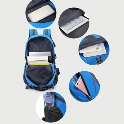 Outdoor Waterproof Nylon Backpack for Hiking, Travel, and School - Durable and Spacious for Students, Back to School