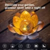 Outdoor Waterproof Solar Power Lotus Flower Light For Garden Yard Patio Lawn Path Driveway Decor Landscape Lights Solar Amber Cracked Glass Ball Light