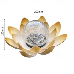 Outdoor Waterproof Solar Power Lotus Flower Light For Garden Yard Patio Lawn Path Driveway Decor Landscape Lights Solar Amber Cracked Glass Ball Light