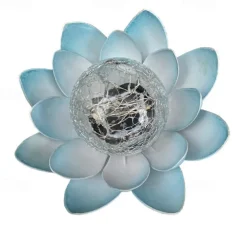 Outdoor Waterproof Solar Power Lotus Flower Light For Garden Yard Patio Lawn Path Driveway Decor Landscape Lights Solar Amber Cracked Glass Ball Light