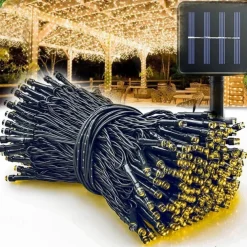Outdoor Waterproof Solar LED String Lights 5M-20LEDs 7M-50LEDs 12mM-100LEDs 22M-200LEDs Christmas Fairy Light Holiday Lighting Tree Lights Wedding Party Christmas Tree Garden Indoor Outdoor Decoration